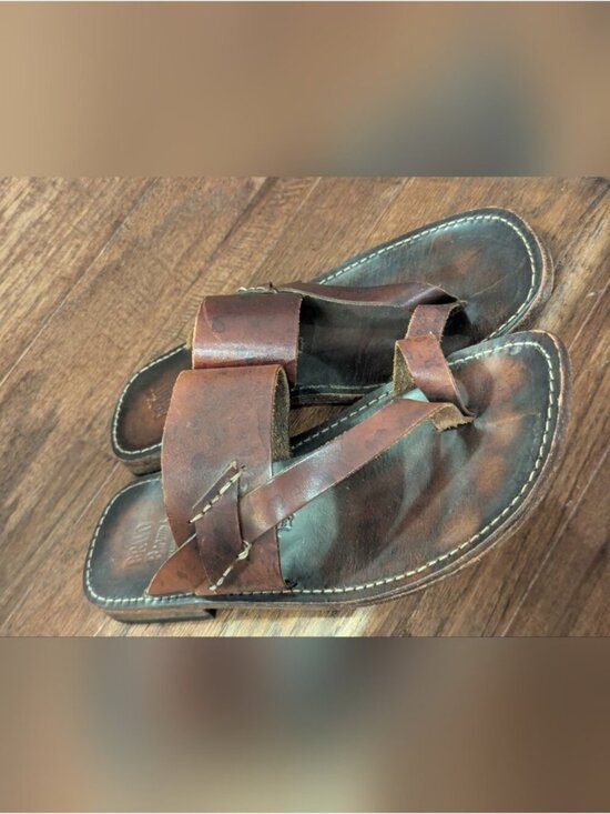 Brown\'s Men\'s Bohemian Leather Sandals Made In Italy Size 40 main image 4